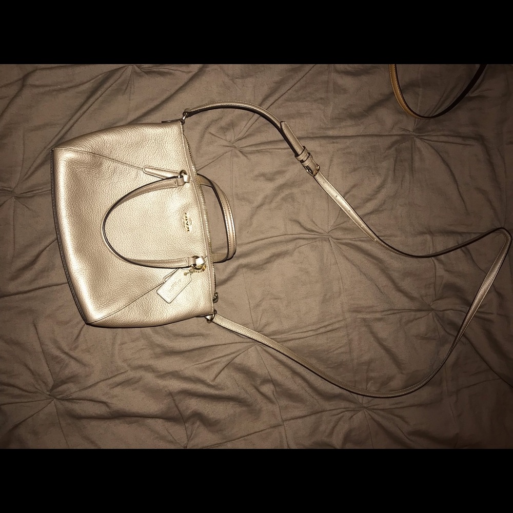 Rose gold coach purse